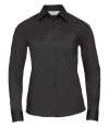 934F Ladies' Long Sleeve Polycotton Easy Care Poplin Shirt Black colour image